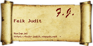 Feik Judit névjegykártya